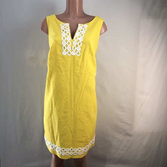 Jessica Howard Dresses & Skirts - Jessica Howard Sleeveless Yellow Women Dress Sz 14W Linen Org. $98 New
